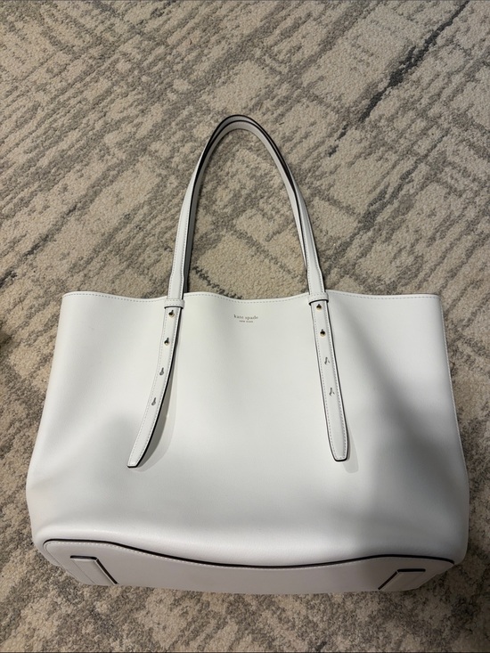 kate spade Handbags - kate spade White Leather Double-Handle Tote